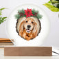 Christmas Circle Acrylic Plaque, Wooden Slice Personalized 1