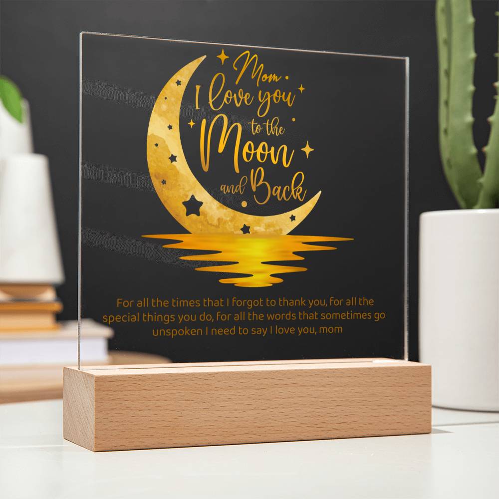 Wall Décor Plaque I Love You to the Moon and Back MDF