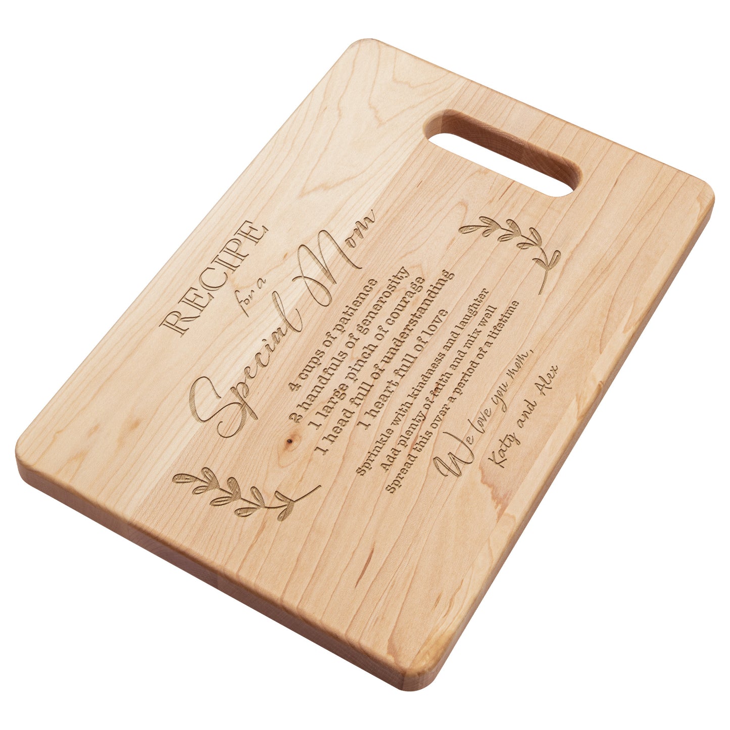 Mom's Personalized Maple Cutting Board