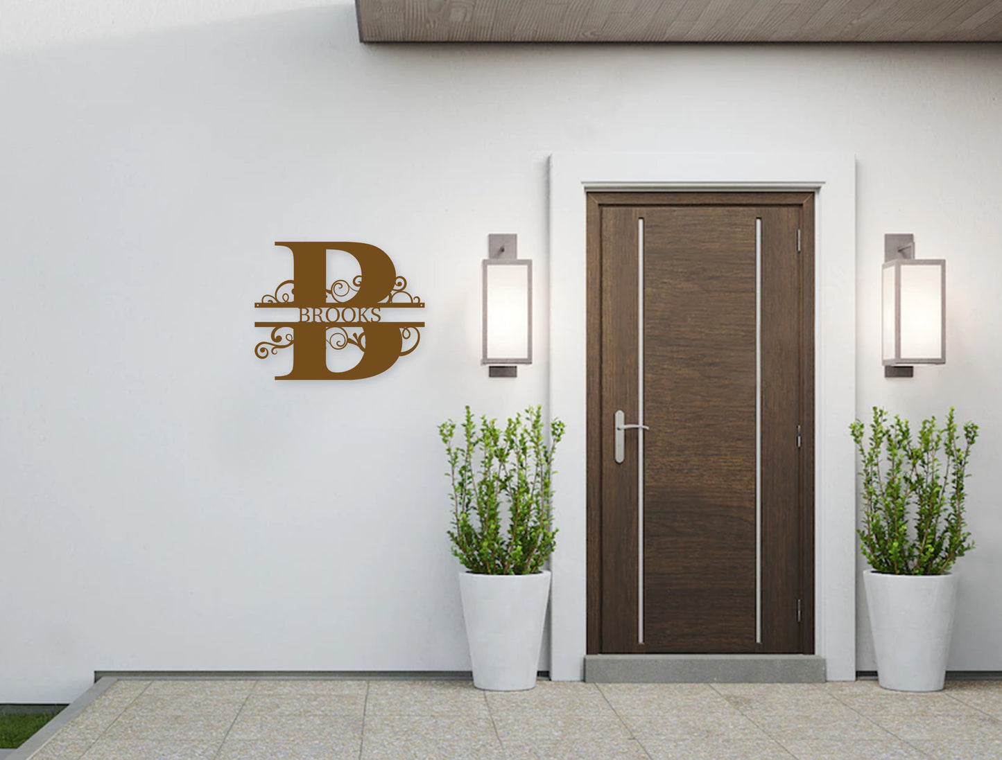 Split Monogram | Custom Metal Sign