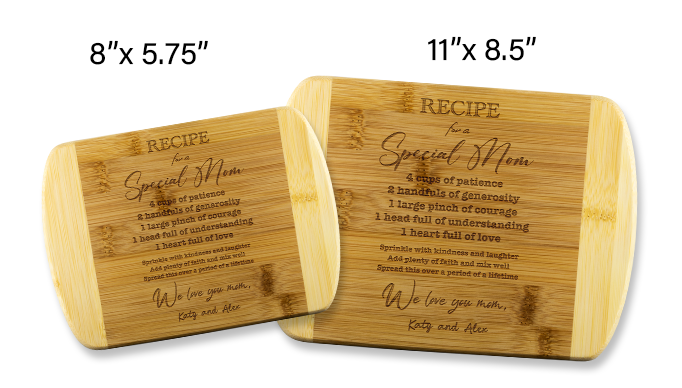 MOM'S PERSONALIZED ROUND EDGE BAMBOO CUTTING BOARD