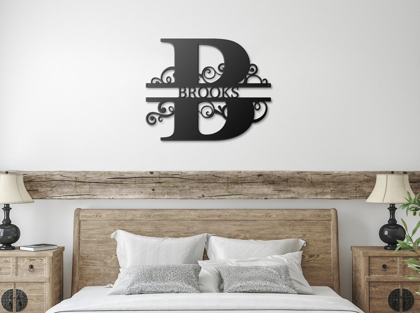 Split Monogram | Custom Metal Sign