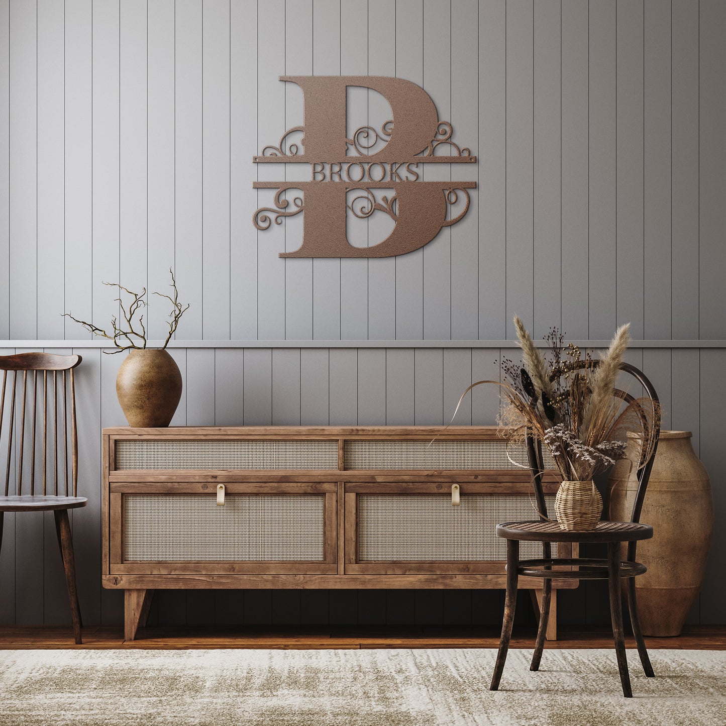 Split Monogram | Custom Metal Sign