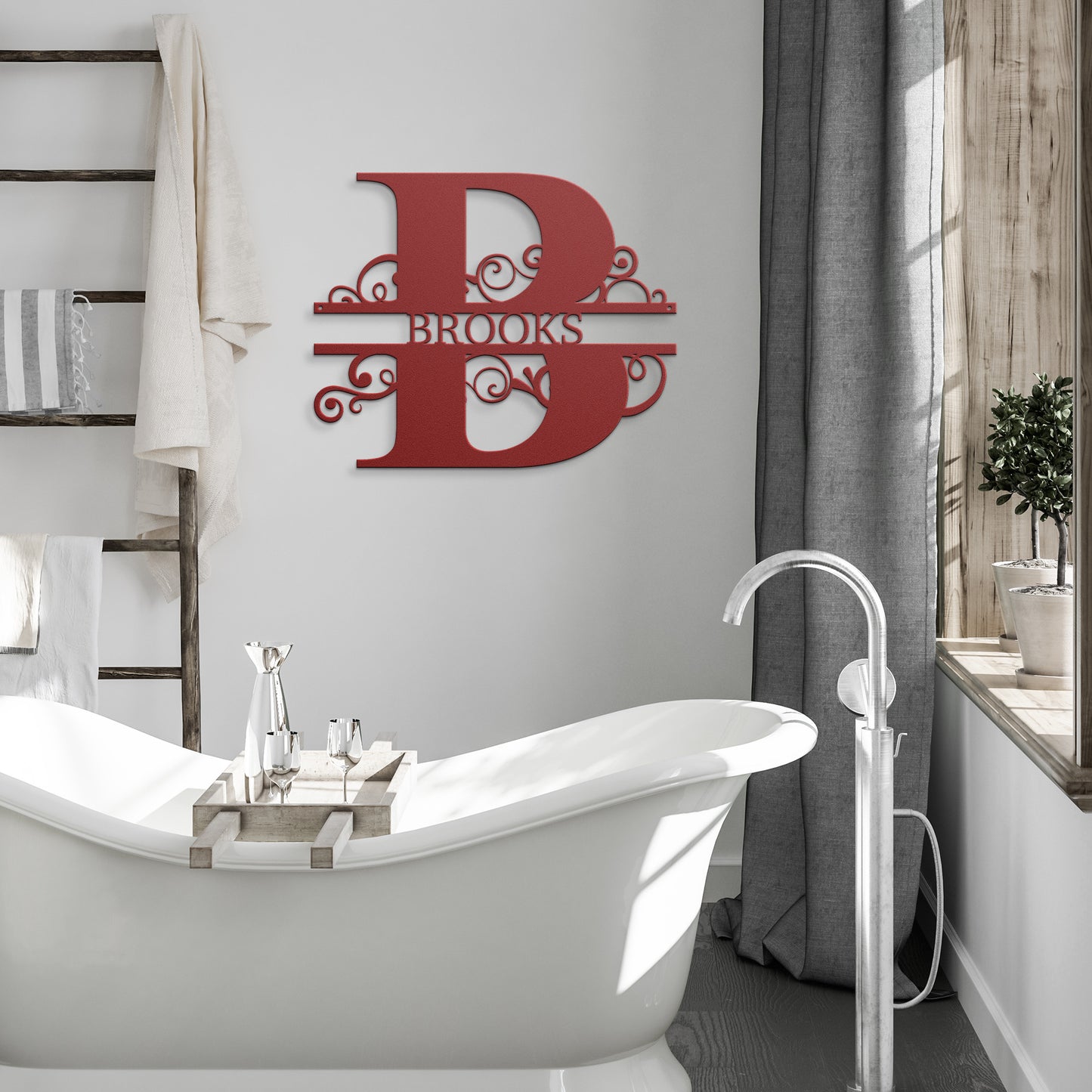 Split Monogram | Custom Metal Sign