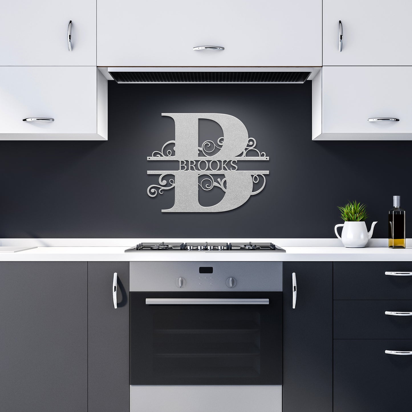 Split Monogram | Custom Metal Sign