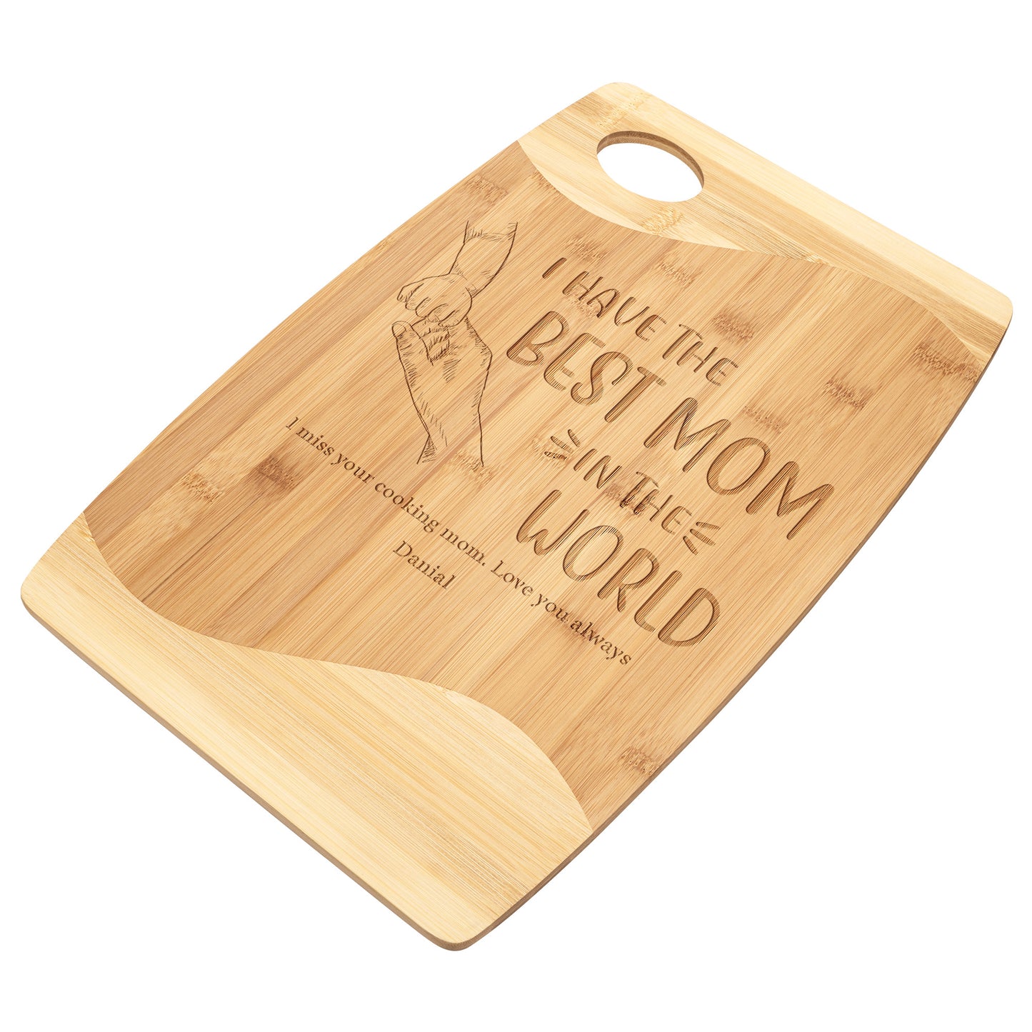 MOM'S PERSONALIZED BAMBOO CUTTING BOARD