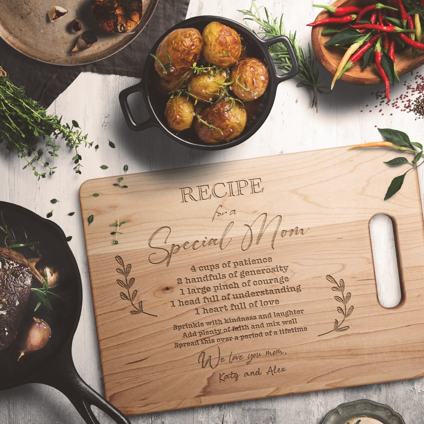 Mom's Personalized Maple Cutting Board
