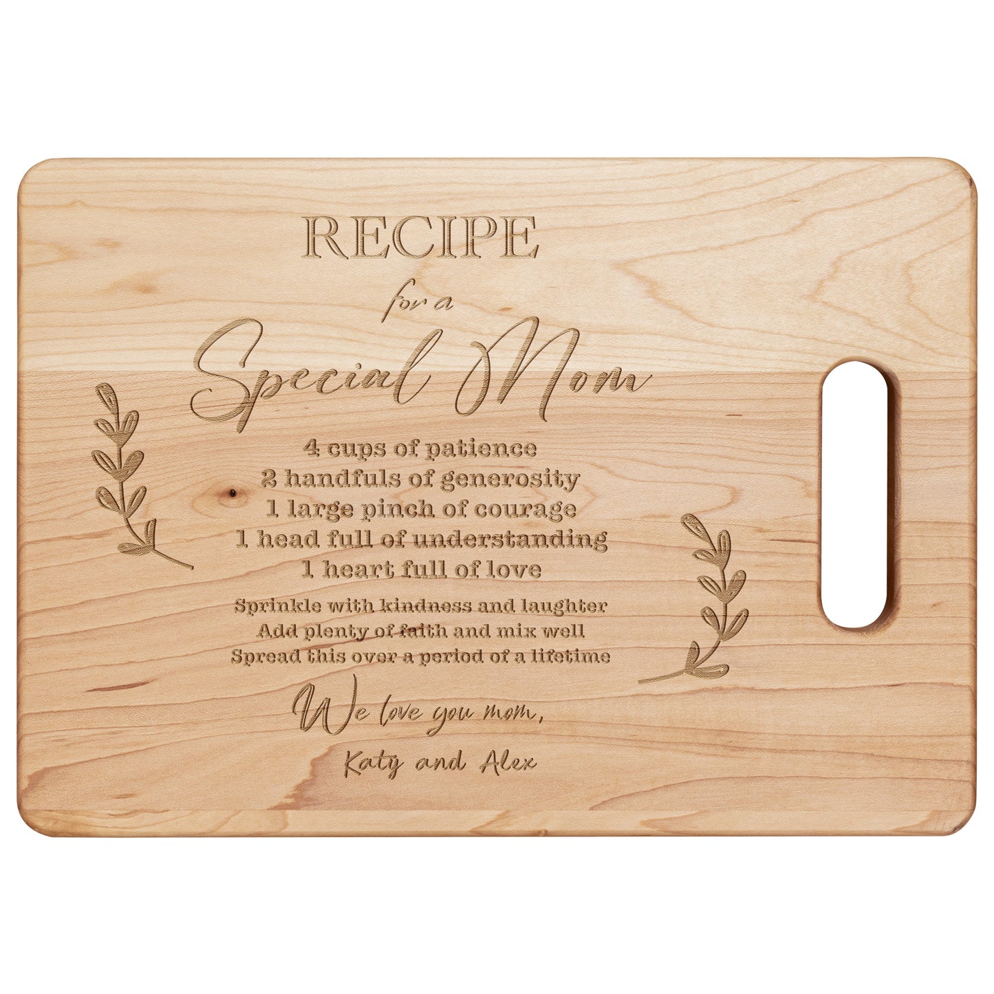 Mom's Personalized Maple Cutting Board